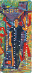 Welcome · 2016, Holzschnitt auf Lochkarte, 18,5 x 8,5 cm