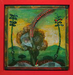 Le Jardin de Palerme  XXIVC Pigmenti e lacche su tela 36 x 36 x 4 cm.  2010