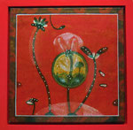 Le Jardin de Palerme  XXIVE Pigmenti e lacche su tela 36 x 36 x 4 cm.  2010