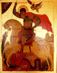 Heiliger Georg mit dem Drachen, 27x35