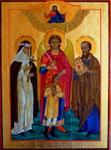 Erzengel Raphael mit zwei Heiligen, 27x37