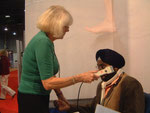 left to right: Antje Kessler, Kines.Instrctor, Kanwar Singh, New Delhi