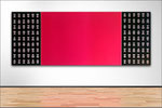 Bsprechungsraum, Baunataler Werkstätten, Baunatal, "Permutation", Acryl auf Leinwand, 115 x 300 cm