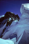 Dome de Rochefort 4015m und  Aig. de Rochefort 4001m mit Riesenwächte vorne