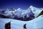 Traumziel Weisshorn 4505 m während des Abstieges immer vor Augen