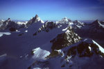 Gipfelblick vom Castor auf Matterhorn und Dent Blanche