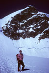 Jungfrau 4158 m links der  SO-Grat als Aufstiegsgrat 