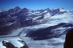 Gipfelblick vom Pollux auf Mischabel, Gorner- und Grenzgletscher 