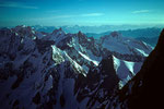 Meer der Berge des Montblanc im Morgenlicht