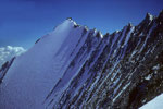 Lenzwand mit Lenzspitze 4294 m und Grat zum Nadelhorn 4327 m