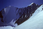 Lenzwand mit Lenzspitze 4294 m und Nadelhorn 4327 m