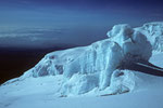 Eisformationen im Gipfelbereich