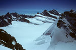 Panorama Schreckhorn 4078 m bis Gr. Grünhorn 4043 m