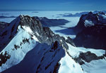 Blick vom Mönch 4107 m auf Eiger 3970 m rechts Wetterhorn 3701 m 