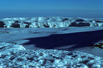 Eiskaskaden im Kraterbereich