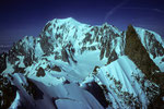 Rochefortgrat mit Dent du Geant 4013m und Montblanc 4807m