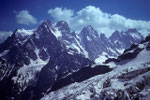 Pointe Puiseux 3946 m, Pt.Durand 3932 m und  Pic sans Nom 3913 m