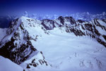 Mönch 4099 m mit Schreckhorn 4078 m und Lauteraarhorn 4042 m