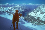 Tiefblick zum Stausee Lago di Place Moulin 1950 m.