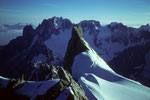 Mont  Mallet 3989m und Aiguille Verte 4122m vom Dome de Rochefort 4015m