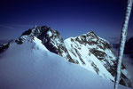 4554m-Aussicht auf Zumsteinspitze 4563m, Dufourspitze 4634 m und Nordend 4609 m