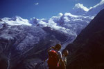 Allalinhorn 4027 m und Alphubel 4206 m davor Michael und Walti in memoriam