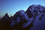 Peutereygrat und Montblanc 4807m nach Sonnenuntergang von der Turiner Hütte 3371m