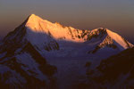 Weisshorn 4505 m mit Bishorn 4153 m im Morgenlicht - Tele - 