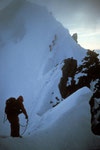 Am Grat im Morgennebel - Aufstieg zum Aig. de Rochefort 4001 m