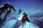 Dome de Rochefort 4015m und  Aig. de Rochefort 4001m - Ende des Traumgrates -