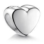 "Massives Herz kantig" - 925er Silber Herz-Perle mit Stempel - 8,5 x 9 x 6,4mm, Loch 4,3 mm