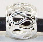 "Wellen", Perle mit Stempel 925er Silber, 7 mm x 8 mm, Loch 4,5 mm