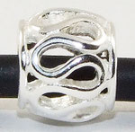 "Wellen", Perle mit Stempel 925er Silber, 7 mm x 8 mm, Loch 4,5 mm
