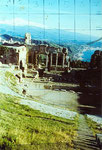 Am Anfang ist immer die Vorlage - ein Foto von Sizilien - mit dem Ätna im Hintergrund und Taormina im Vordergrund