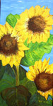 "Sonnenblumen" -   50 x 100 cm -  Acryl auf Leinwand