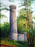 "Ida-Turm im Harrl - Bückeburg" -  30 x 40 cm  - mit Rahmen - Acryl auf Pappe