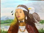 "A Lakota Princess" - Acryl auf LW - 80 x 60 cm