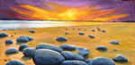 "Sonnenuntergang am Meer" - Acryl auf Leinwand 100 x 50 cm