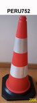 75cm PE Traffic cone with rubber base, two reflective band