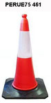 75cm PE Traffic cone with rubber base,one reflective band, 4.6kgs