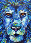 Lion bleu tableau