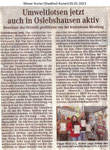 Umweltlotsen jetzt auch in Oslebshausen aktiv "Weser Kurier 03.01.2013"