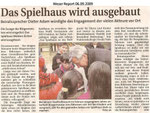 Das Spielhaus wird ausgebaut "Weser Report 06.09.2009"