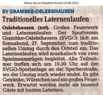 "Traditionelles Laternenlaufen" Weser Kurier 15.09.2013