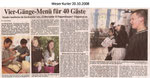 Vier-Gänge-Menü für 40 Gäste "Weser Kurier 20.10.2008"