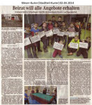 "Beirat will alle Angebote erhalten" Weser Kurier 02.03.2014