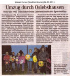 "Umzug durch Oslebshausen" Weser Kurier 06.10.2013