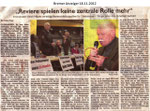 "Reviere spielen keine zentrale Rolle mehr" "Bremer Anzeiger 18.11.2012"