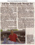 "Auf der Bühne jede Menge los" Weser Kurier 25.08.2013