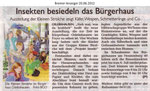 Insekten besiedeln das Bürgerhaus "Bremer Anzeiger 20.06.2012"